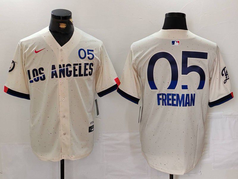 Men Los Angeles Dodgers #5 Freeman Cream Fashion Nike Game MLB Jersey style 701->youth mlb jersey->Youth Jersey
